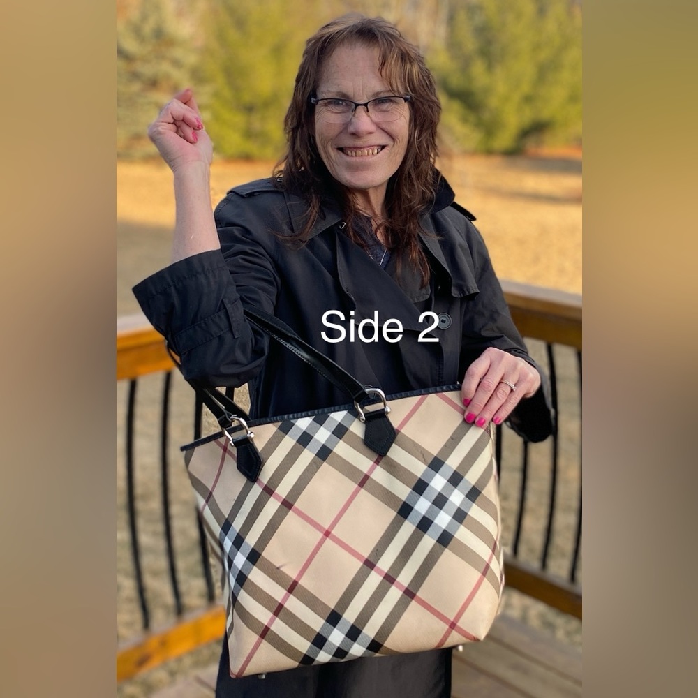 BURBERRY NOVA CHECK Shopper/Footed TOTE🔥HUGE!🔥PVC/Leather w/pouch🔥HOT ITEM!🔥 - Picture 15 of 15